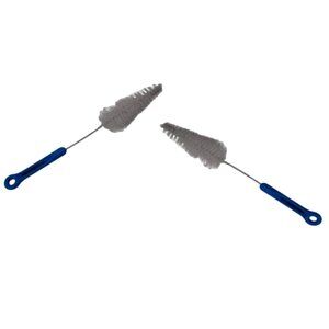 Pocket Bottles Brush, White Bristle/Blue Handle, Set of 2